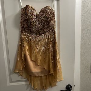 Sherri Hill Gold Dress Style 8443